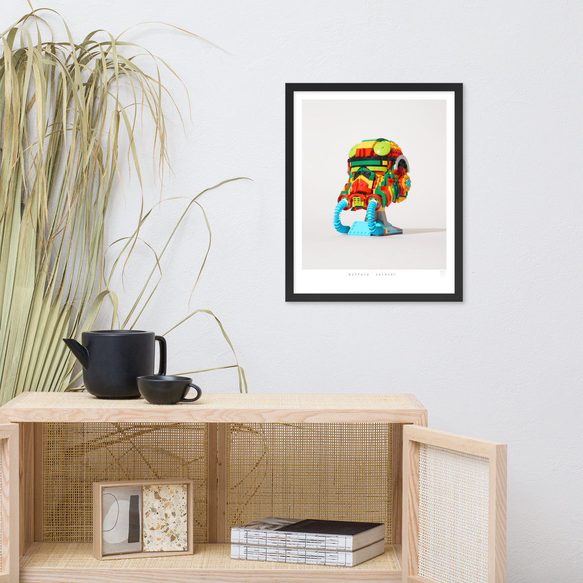 Buffalo Soldier framed print on a wall