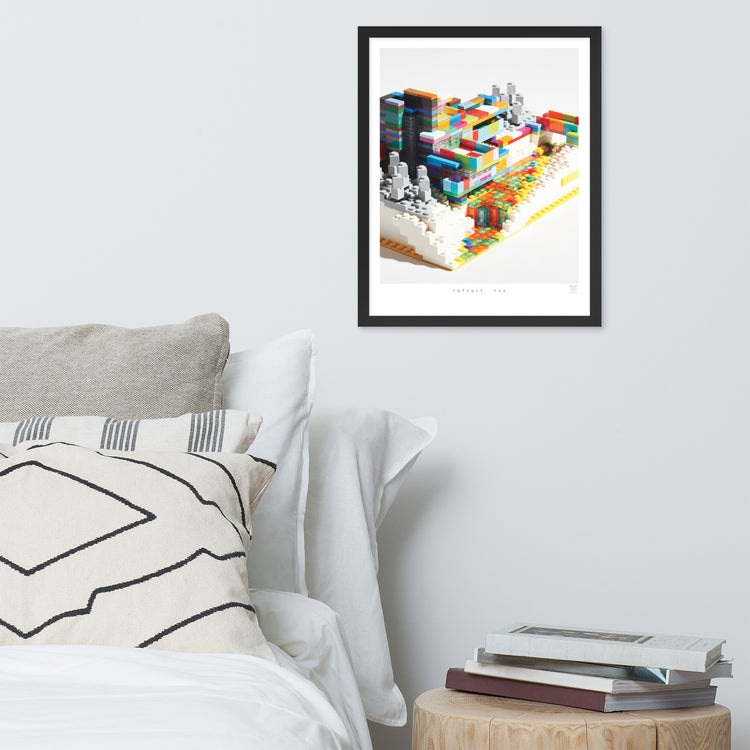 Refract Run framed print on a wall