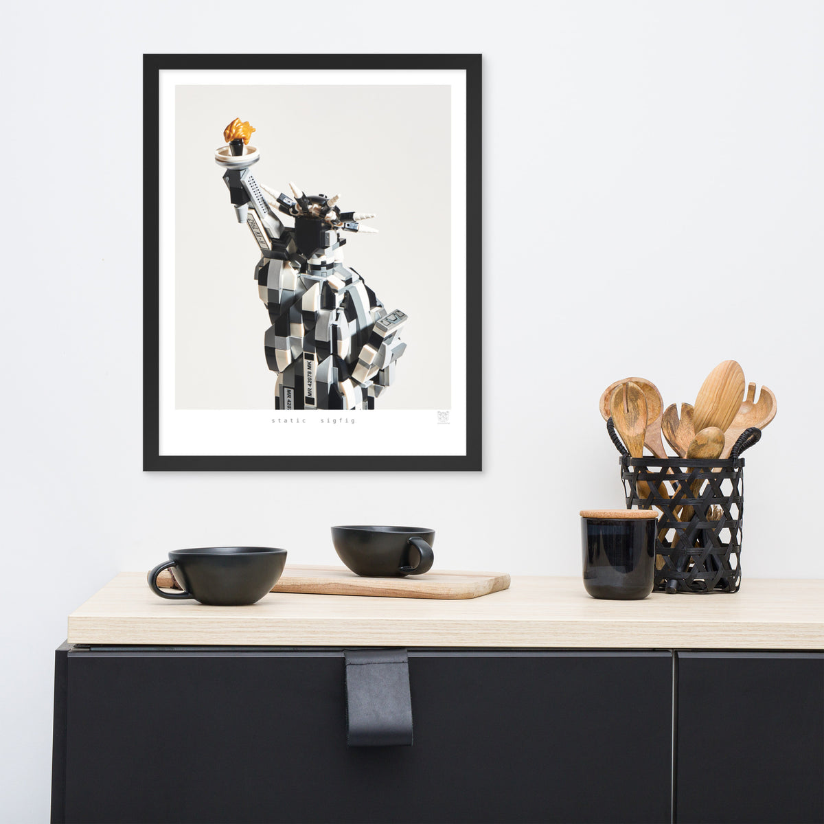 Static Sigfig framed print on a wall