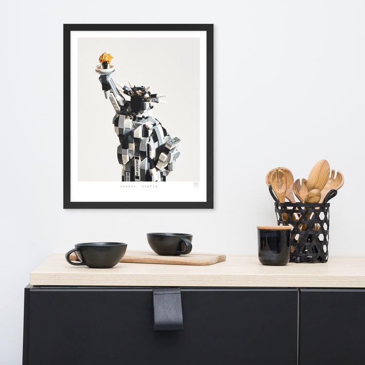 Static Sigfig framed print on a wall