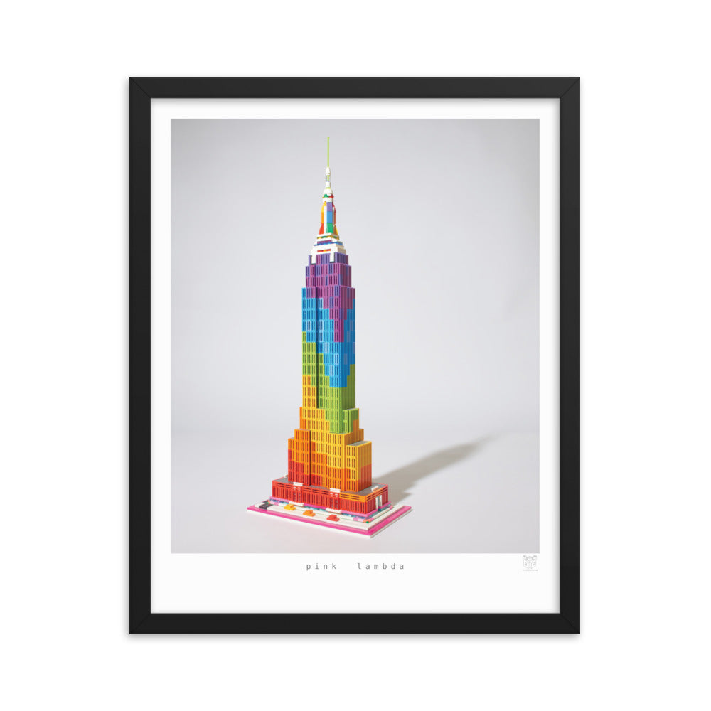 Pink Lambda - brickdistorted LEGO® Empire State Building Print