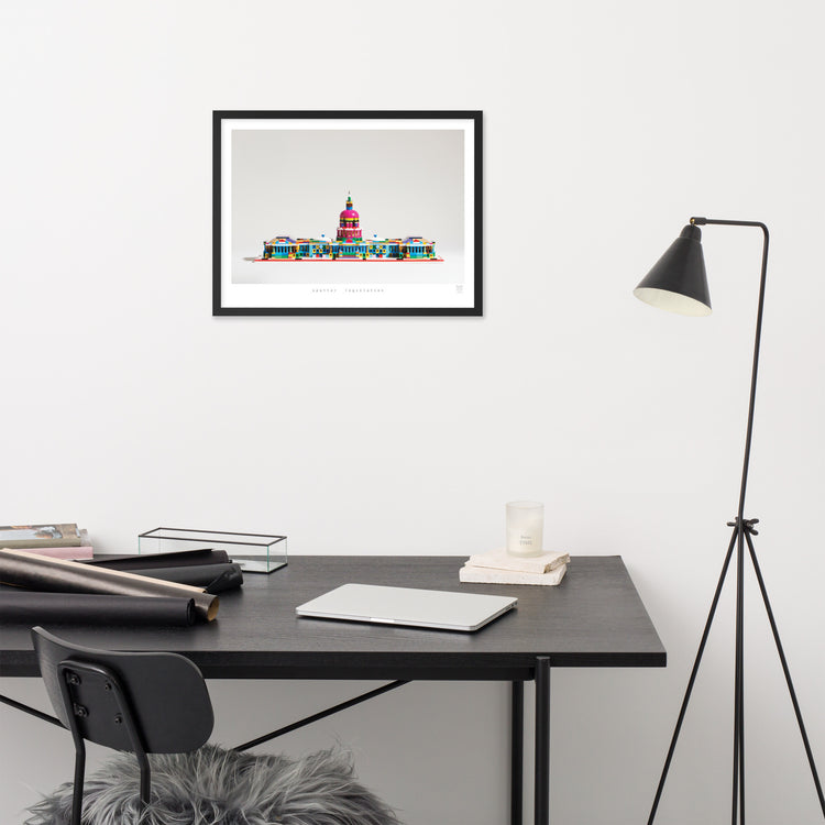 Spatter Legislation framed print on a wall
