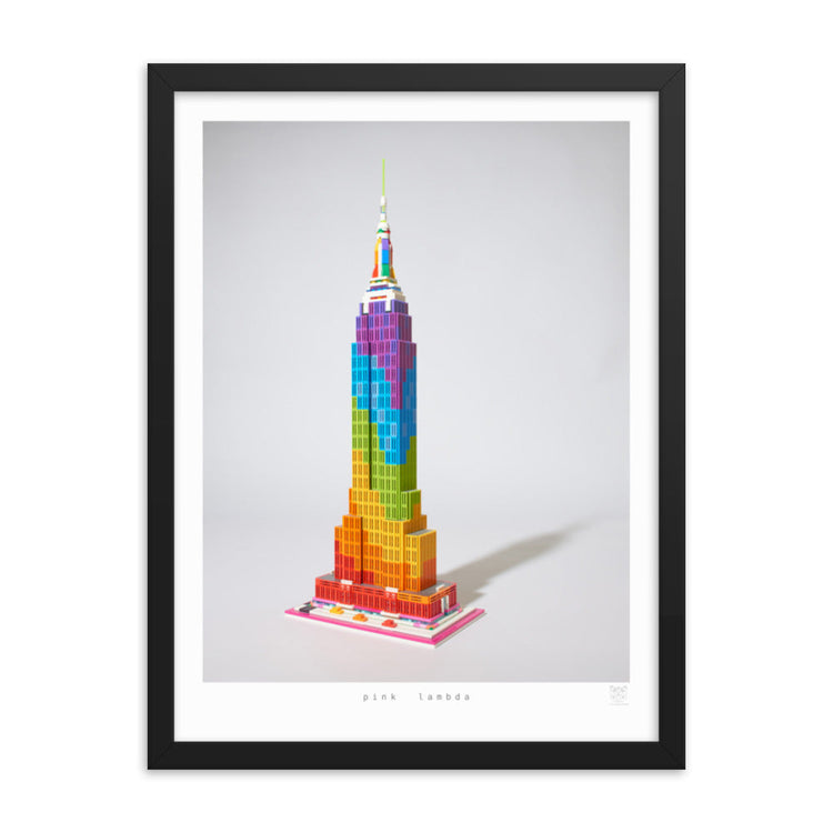 Pink Lambda - brickdistorted LEGO® Empire State Building Print