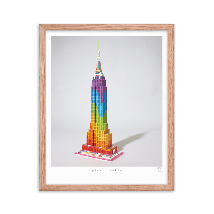 Pink Lambda - brickdistorted LEGO® Empire State Building Print