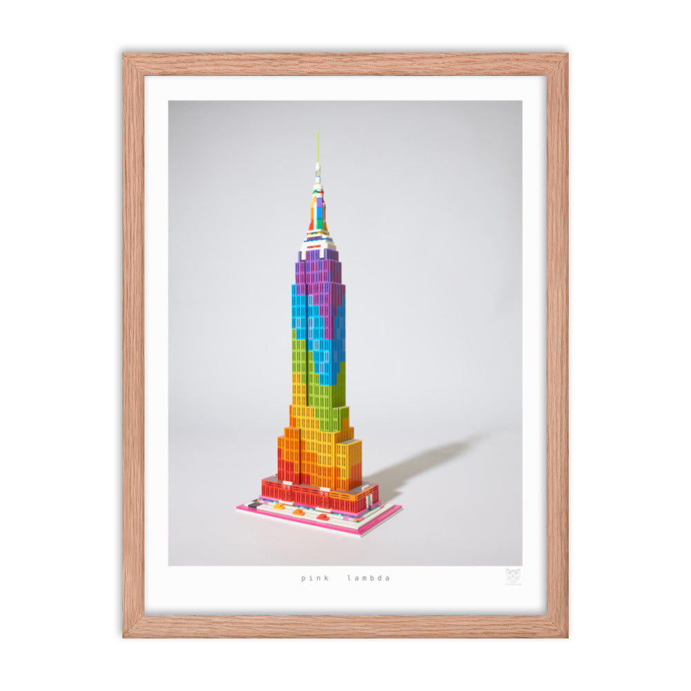 Pink Lambda - brickdistorted LEGO® Empire State Building Print