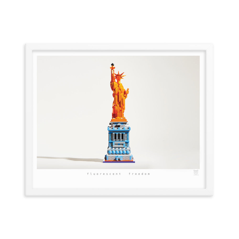 Fluorescent Freedom - brickdistorted LEGO® Statue of Liberty Print