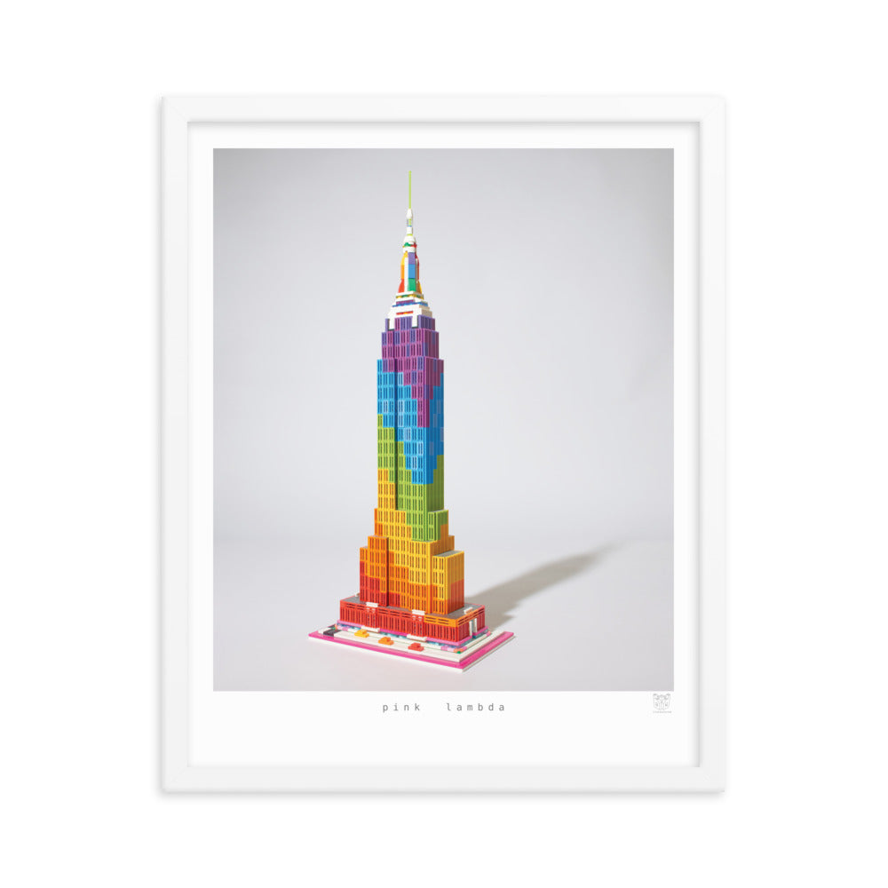 Pink Lambda - brickdistorted LEGO® Empire State Building Print