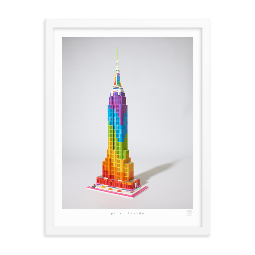 Pink Lambda - brickdistorted LEGO® Empire State Building Print