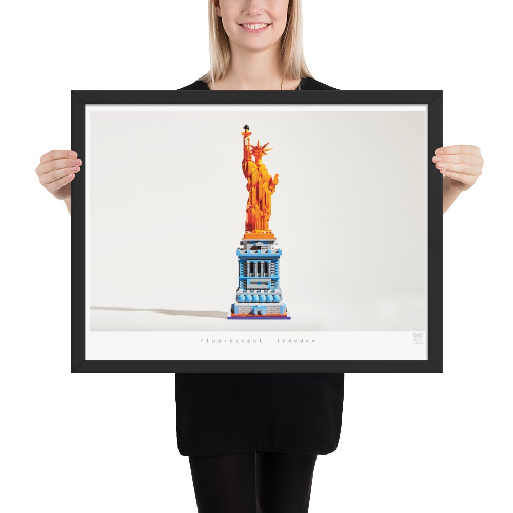 Fluorescent Freedom - brickdistorted LEGO® Statue of Liberty Print
