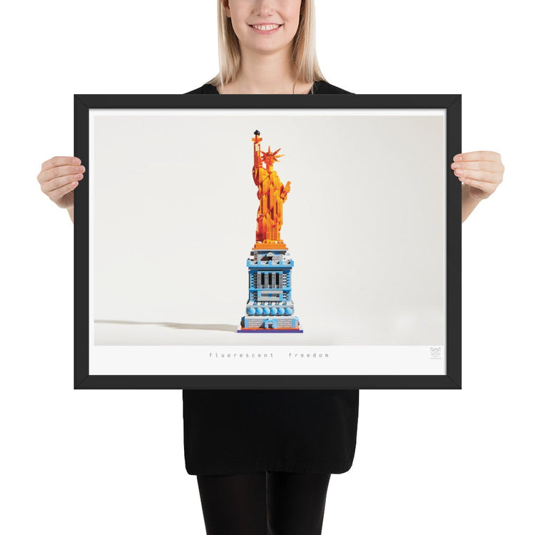 Fluorescent Freedom - brickdistorted LEGO® Statue of Liberty Print
