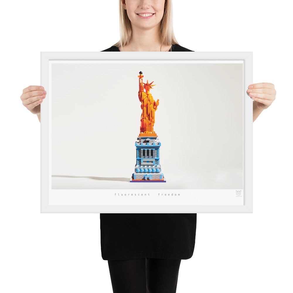 Fluorescent Freedom - brickdistorted LEGO® Statue of Liberty Print