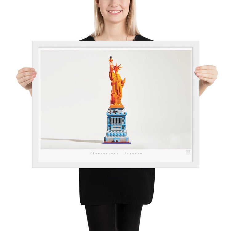 Fluorescent Freedom - brickdistorted LEGO® Statue of Liberty Print